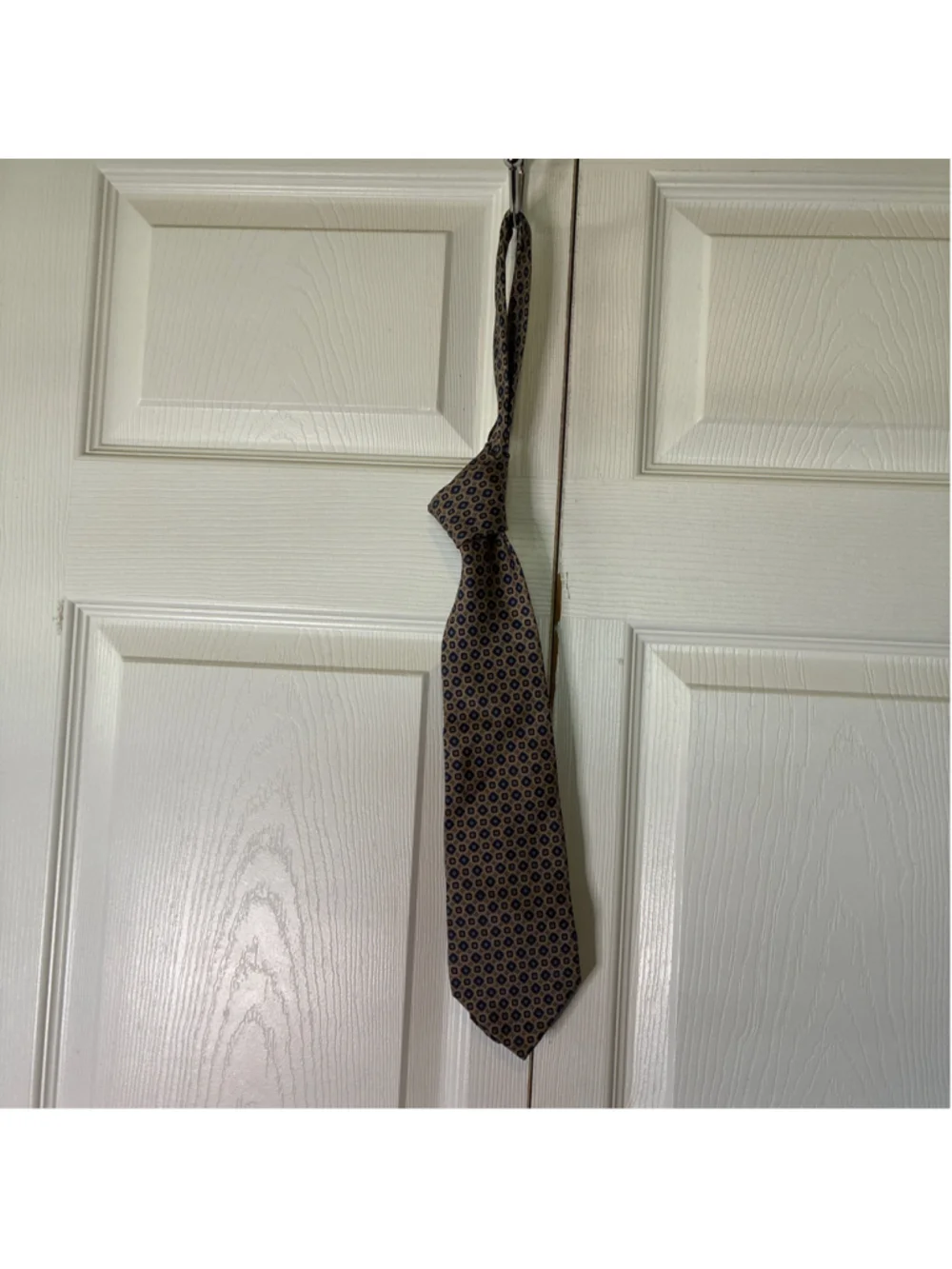 Men's Coburne Square Silk Tie One Size Brown Blue Patterned